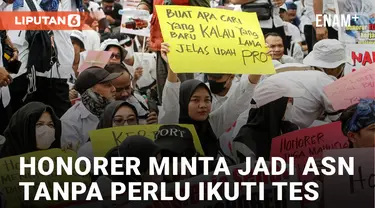 Demo di Depan DPR, Tenaga Honorer Lintas Profesi Minta Diangkat Jadi ASN