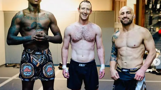 Mark Zuckerberg Pamer Badan Berotot Usai Latihan Bareng Dua Pegulat UFC, Persiapan Bertarung dengan Elon Musk? (doc: Instagram.com/@stylebender)