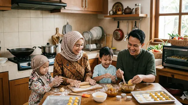 Cara Membuat Tradisi Lebaran Baru untuk Keluarga Muda (Foto: Gemini AI)