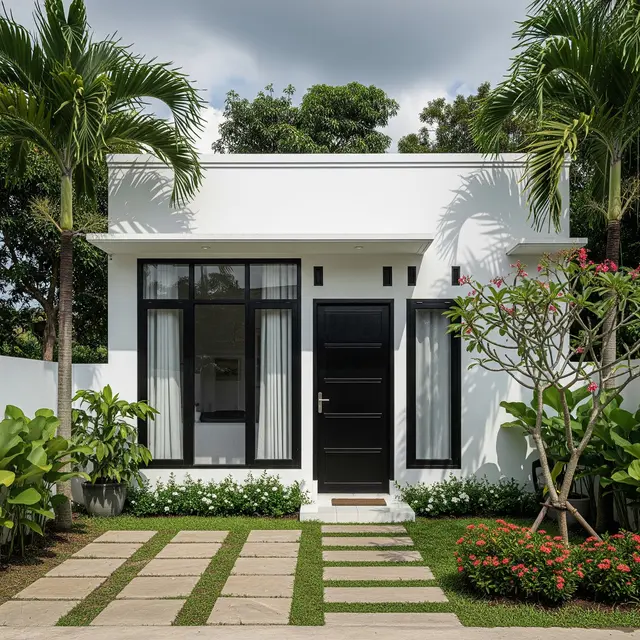 9 Desain Rumah Kecil Minimalis Kombinasi Warna Putih dan Hitam, Elegan di Lahan Terbatas