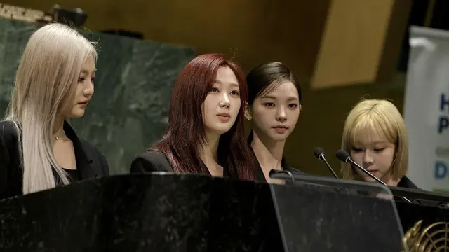aespa Beri Pidato Menyentuh di Forum PBB Kenakan Pakaian Formal dengan Rambut Warna-Warni, credit: @unitednations