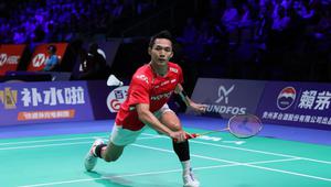 Jonatan Christie tampil brilian pada turnamen Thomas Cup 2026 melawan Aljazair. (Dok. PBSI)