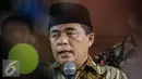 Ketua DPR RI Ade Komarudin memberikan keterangan usai pertemuan tertutup dengan Ketua Umum PDIP Megawati di Kediamannya Jalan Teuku Umar, Jakarta, Jumat (26/11). (Liputan6.com/Faizal Fanani)