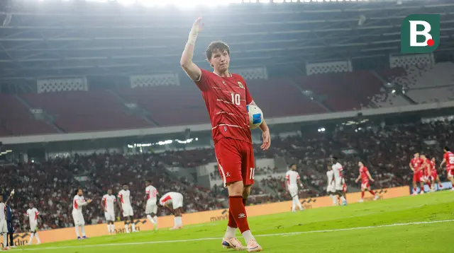 Pemain Timnas Indonesia, Ole Romeny, saat melawan Mozambik pada FIFA Matchday di Stadion Utama Gelora Bung Karno (SUGBK), Jakarta, pada Selasa (9/6/2026). (Bola.com/Bagaskara Lazuardi)