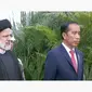 Presiden Iran Seyed Ebrahim Raisi bersama Presiden Republik Indonesia Jokowi dalam kunjungan di Istana Bogor, Bogor. (YouTube/Sekretariat Presiden)