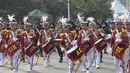 Kirab Merah Putih melintas menuju Istana Negara di Jalan Medan merdeka Barat, Jakarta, Senin (17/8/2026). (KLY/ Budy Santoso)
