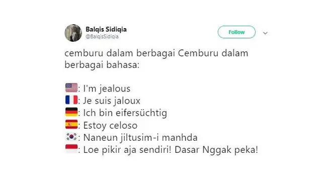 Terjemahan Cemburu