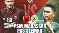 BRI Liga 1 - Duel Antarlini - PSM Makassar Vs PSS Sleman - Wiljan Pluim Vs Ramdani Lestaluhu (Bola.com/Lamya Dinata/Adreanus Titus)