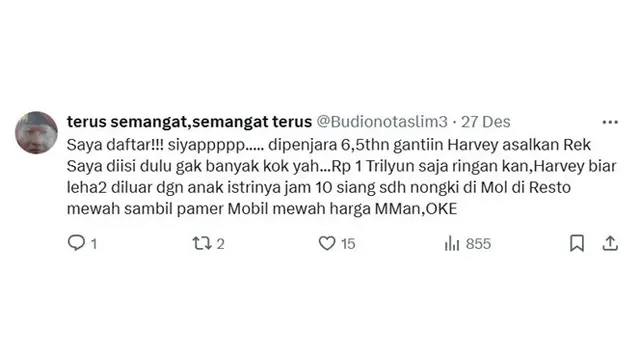 6 Cuitan Netizen "Beri Kami 300 T, Kami Siap Dipenjara 6 Tahun", Bentuk Protes