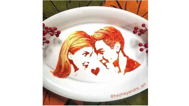 Tak hanya indah, ilustrasi wajah dari makanan ini juga terlihat romantis.