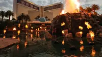 Mirage Hotel and Casino yang ikonis di Las Vegas akhirnya ditutup setelah 34 tahun beroperasi. (dok. Ethan Miller / GETTY IMAGES NORTH AMERICA / Getty Images via AFP)