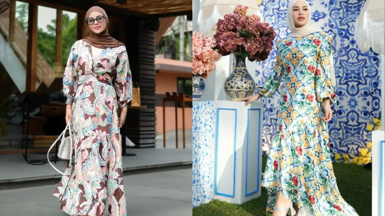 Model Gamis Motif Aurel Hermansyah/Instagram @aurelie.hermansyah