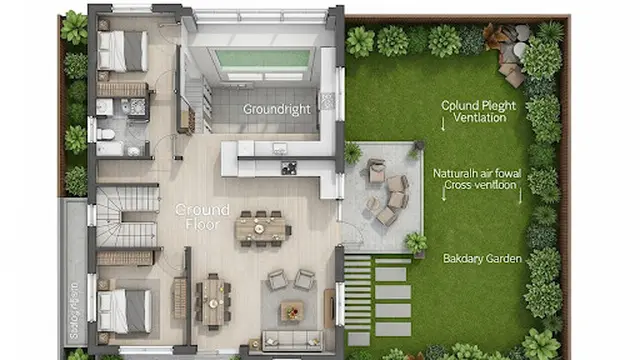 Desain Rumah dengan Skylight dan Ventilasi Silang