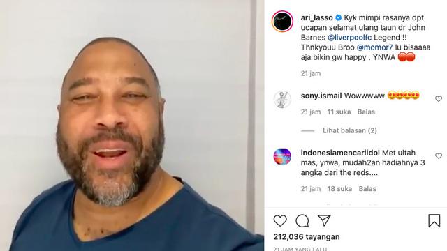 Ari Lasso Tak Menyangka Dapat Ucapan Selamat Ulang Tahun dari Legenda Liverpool, John Barnes