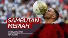 Berita video Eden Hazard disambut meriah di Santiago Bernabeu dengan 50.00 fans Real Madrid yang hadir.