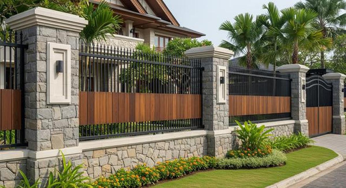 Merasa Rumah Kurang Aman? 10 Model Pagar Besi Tinggi Kombinasi Kayu Ini Bisa Dicoba