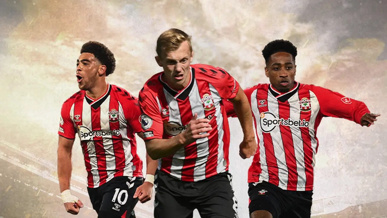 Ilustrasi - Che Adams, James Ward-Prowse, Kyle Walker-Peters
