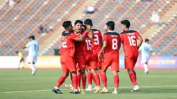 Pasukan Indra Sjafri kembali menang pada laga kedua. Kali ini giliran Myanmar yang dilumat 5-0. (Dok. PSSI)
