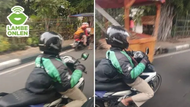 Nyeleneh, 6 Tingkah Kocak Driver Ojek Online Saat Bawa Motornya