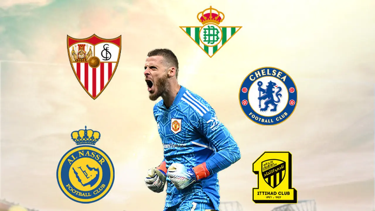 Ilustrasi - David de Gea, Al Nassr, Sevilla,  Real Betis, Chelsea, Al-Ittihad