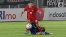 Timnas Putri Indonesia berhasil memetik kemenangan telak 5-1 atas Singapura. (Liputan6/Herman Zakharia)