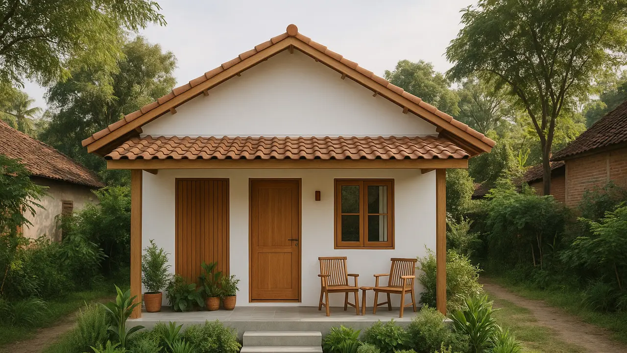 Model Rumah Minimalis dengan Teras dan Taman Mini