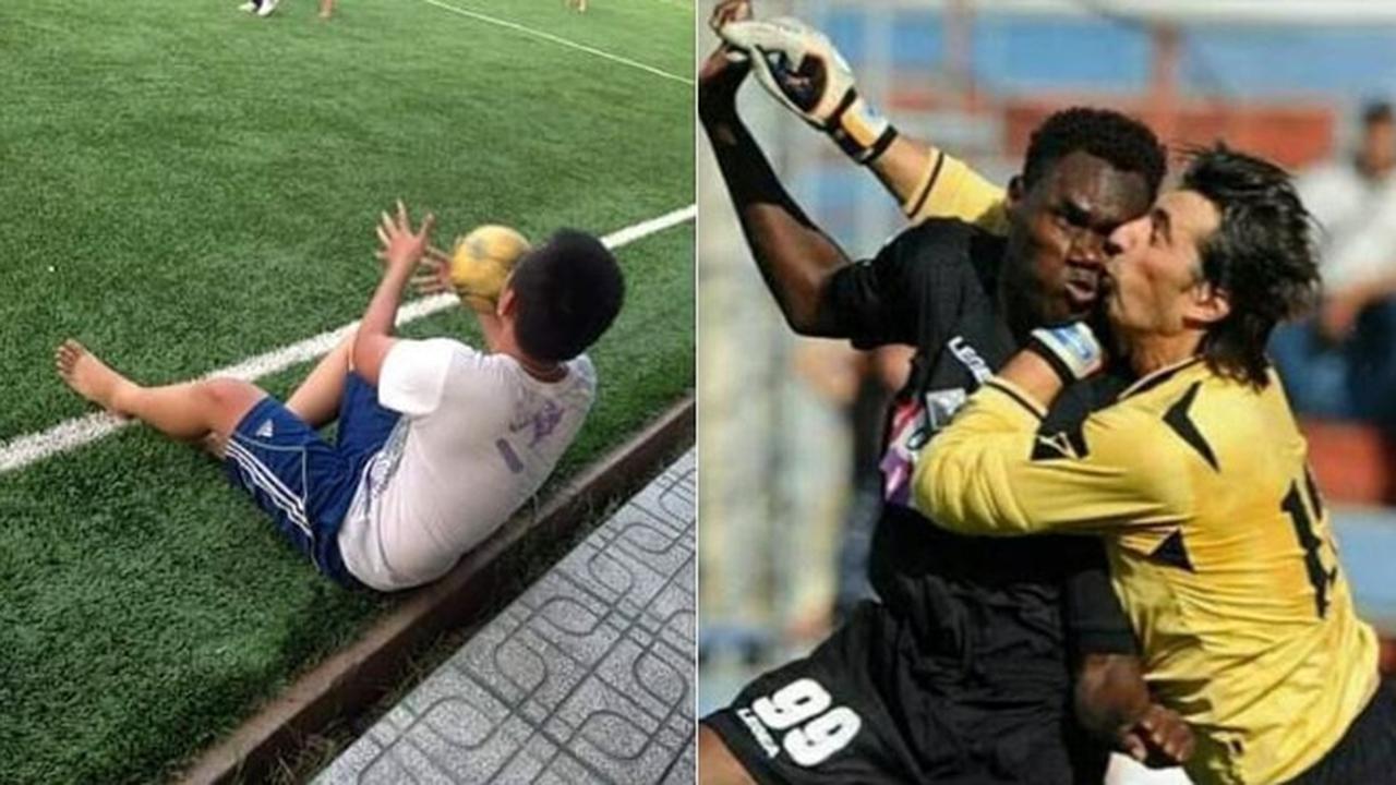 6 Momen Apes saat Main Sepak Bola Ini Bikin Senyum Tipis