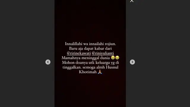 Ibunda Ririn Ekawati dan Rini Yulianti Meninggal Dunia