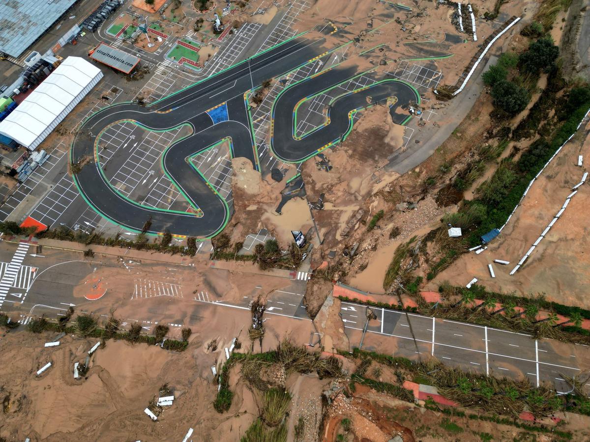 Kompleks sirkuit MotoGP Valencia rusak parah akibat banjir