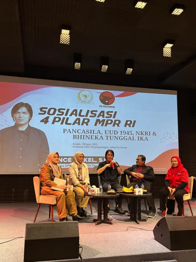 Once Mekel menggelar acara Sosialisasi Empat Pilar MPR RI di Gedung GBN Pejompongan, Jakarta Pusat, pada Senin malam (30/6/2025)