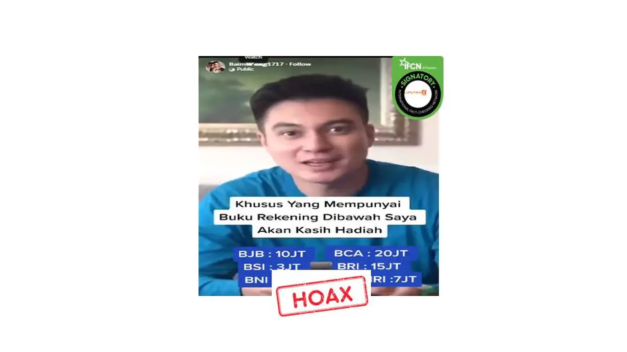 Cek Fakta Baim Wong giveaway