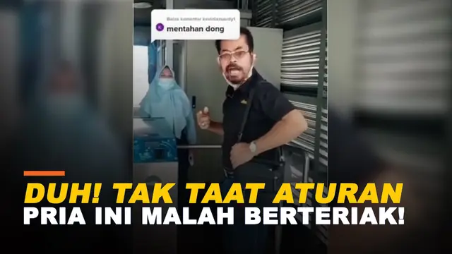 VIDEO: Viral Pria Paruh Baya Teriak saat ditegur Petugas