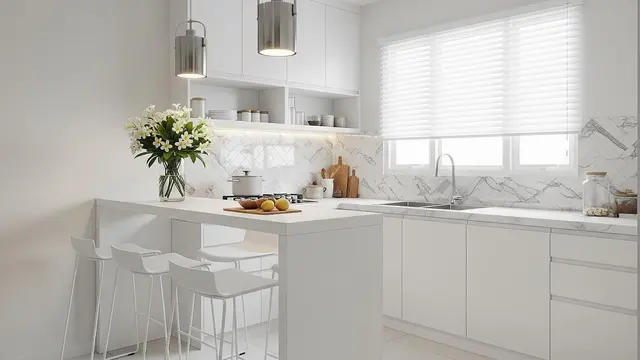 Dapur Putih Bersih dengan Sentuhan Modern