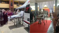 Seorang pria ditandu dan diantar pakai ambulans menuju aula pernikahan setelah satu minggu sebelumnya mengalami kecelakaan. (Sumber: China Press)
