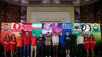 Para pemain dari tim peserta Asian Basketball League 2018-2019, pada konferensi pers di Manila, Selasa (16/10/2018). (CLS Knights Indonesia)