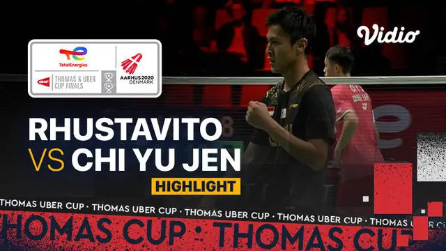 Berita video highlights pertandingan kelima Indonesia vs Chinese Taipei di Grup A Piala Thomas 2020, di mana Shesar Hiren Rhustavito kembali menjadi penentu kemenangan Tim Merah Putih, Rabu (13/10/2021) malam hari WIB.