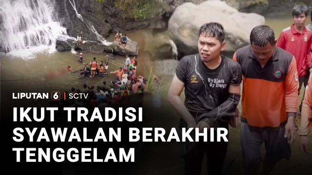 Kemeriahan syawalan di Jepara berakhir duka. Ada dua remaja yang bermain di kawasan air terjun terseret arus bawah dan tewas tenggelam.