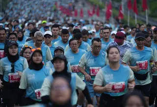 Gubernur DKI Jakarta, Pramono Anung mengikuti Digiland Run 2025. (Foto: Istimewa)