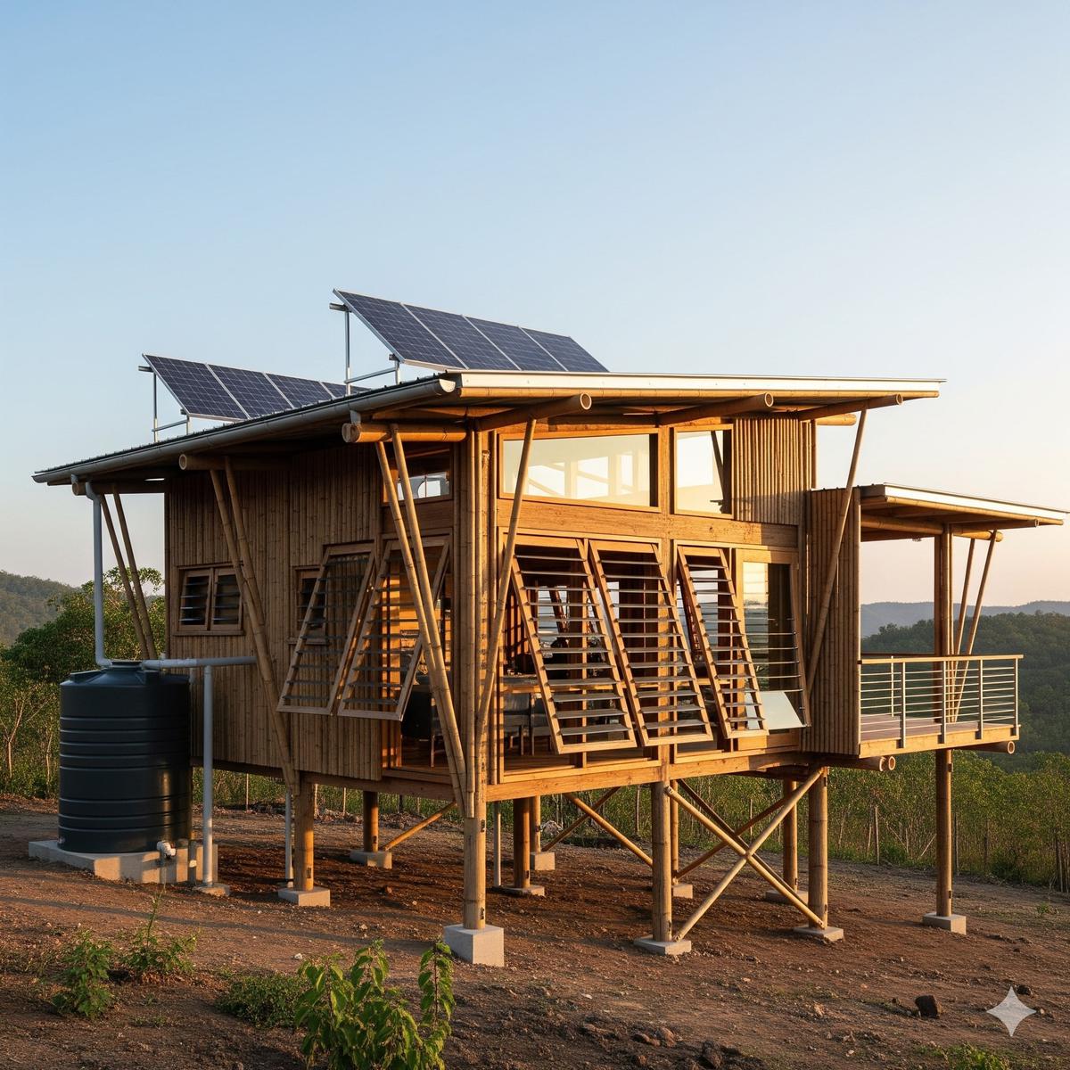 Rumah Panggung Eco-Friendly dengan Panel Surya