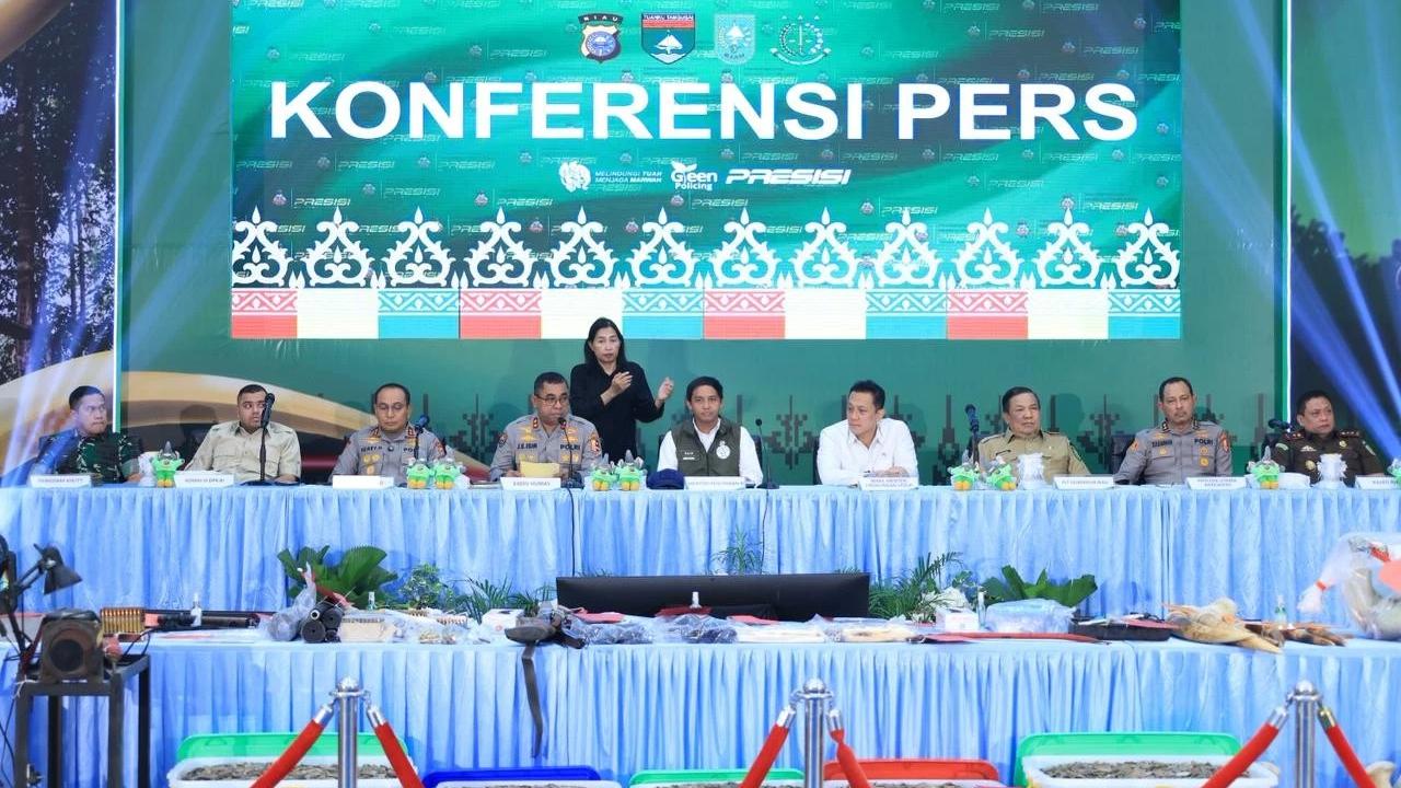 FOTO:  Polda Riau Bongkar Sindikat Perburuan Gajah Sumatera