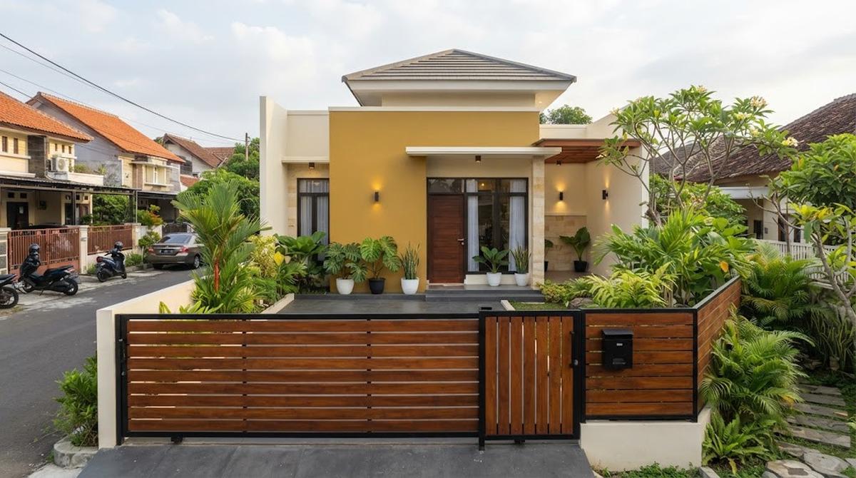 Warna Cat Rumah yang Cocok dengan Pagar Kayu