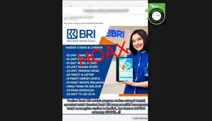 Cek Fakta: Hoaks Link Pendaftaran Undian Berhadiah Bank BRI