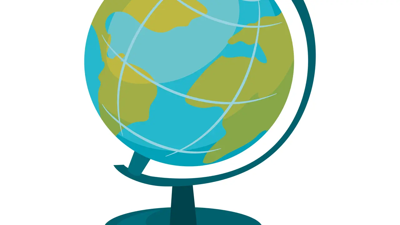 Ilustrasi globe, garis bujur