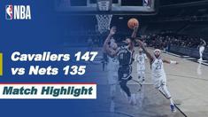 Berita video highlights laga seru NBA 2020/2021 hari ini, antara Cleveland Cavaliers melawan Brooklyn Nets yang berakhir dengan skor 147-135, Kamis (21/1/2021) pagi hari WIB.
