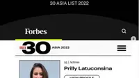 Prilly Latuconsina Kaget Namanya Masuk dalam Forbes 30 Under 30 Asia 2022