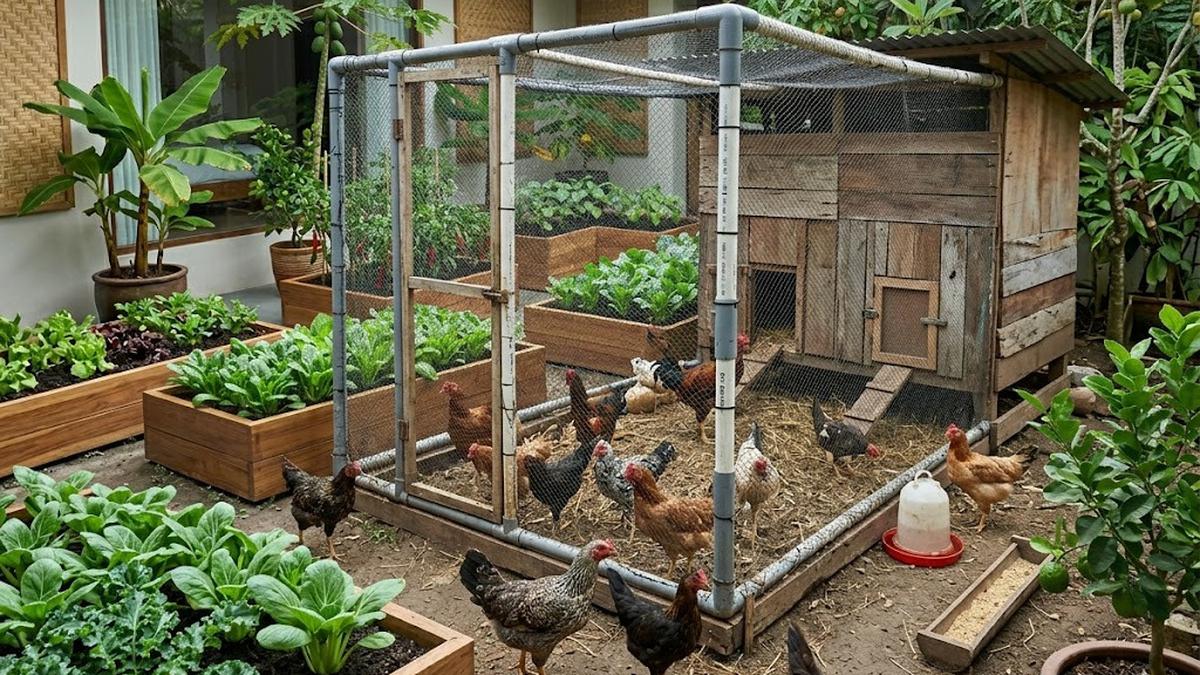 5 Model Kandang Ayam Umbaran dari Jaring Bekas dan Rangka Paralon Murah yang Mudah Dibuat di Rumah