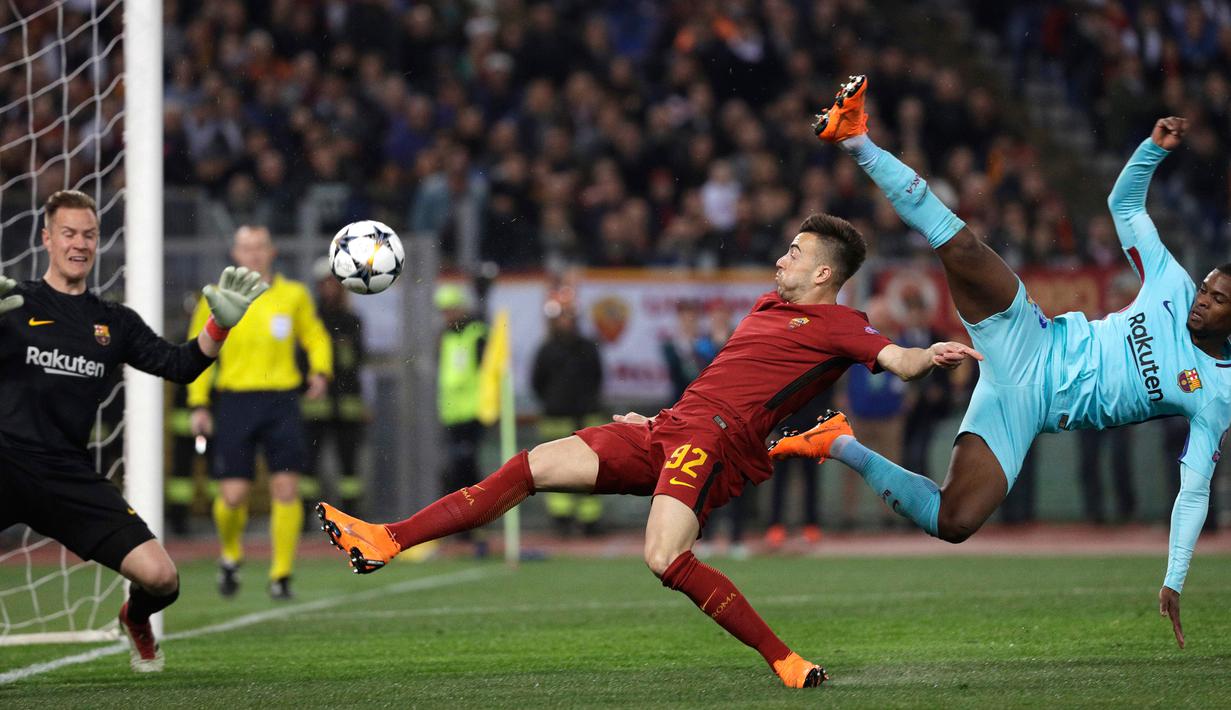 FOTO Barcelona Tak Berdaya Dibantai AS Roma Bola Liputan6com