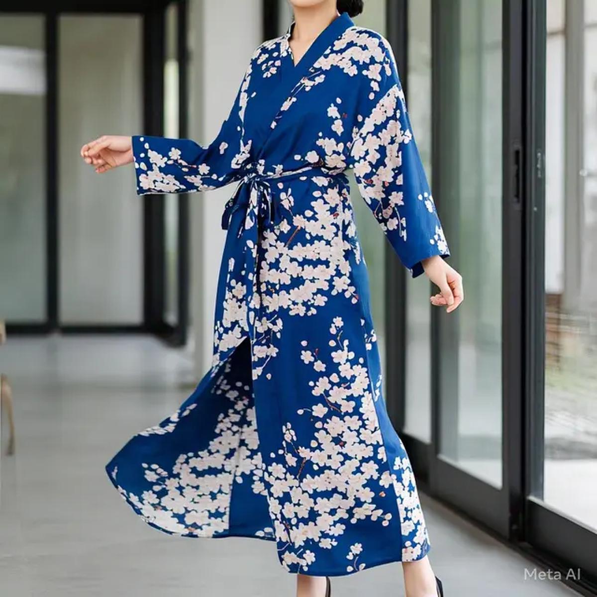 daster Kimono Style dengan Motif Floral (Meta AI)