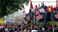 Presiden Jokowi membuka Karnaval Khatulistiwa di Pontianak, Kalimantan Barat. (Liputan6.com/Faizal Fanani)