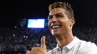 Bintang Real Madrid, Cristiano Ronaldo menempati peringkat ketiga klasemen akhir Top Scorer La Liga 2016-22017. Ronaldo mencetak 25 gol.  (AP/Daniel Tejedor)